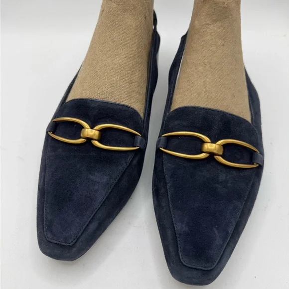 slim fit dress slacks Midnight Marino Logo Monk Loafers with Yellow Gold Buckle 40.5